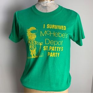 Vintage 80s Irish St. Patrick’s Day Leprechaun Bar T Shirt Tee M Single Stitch